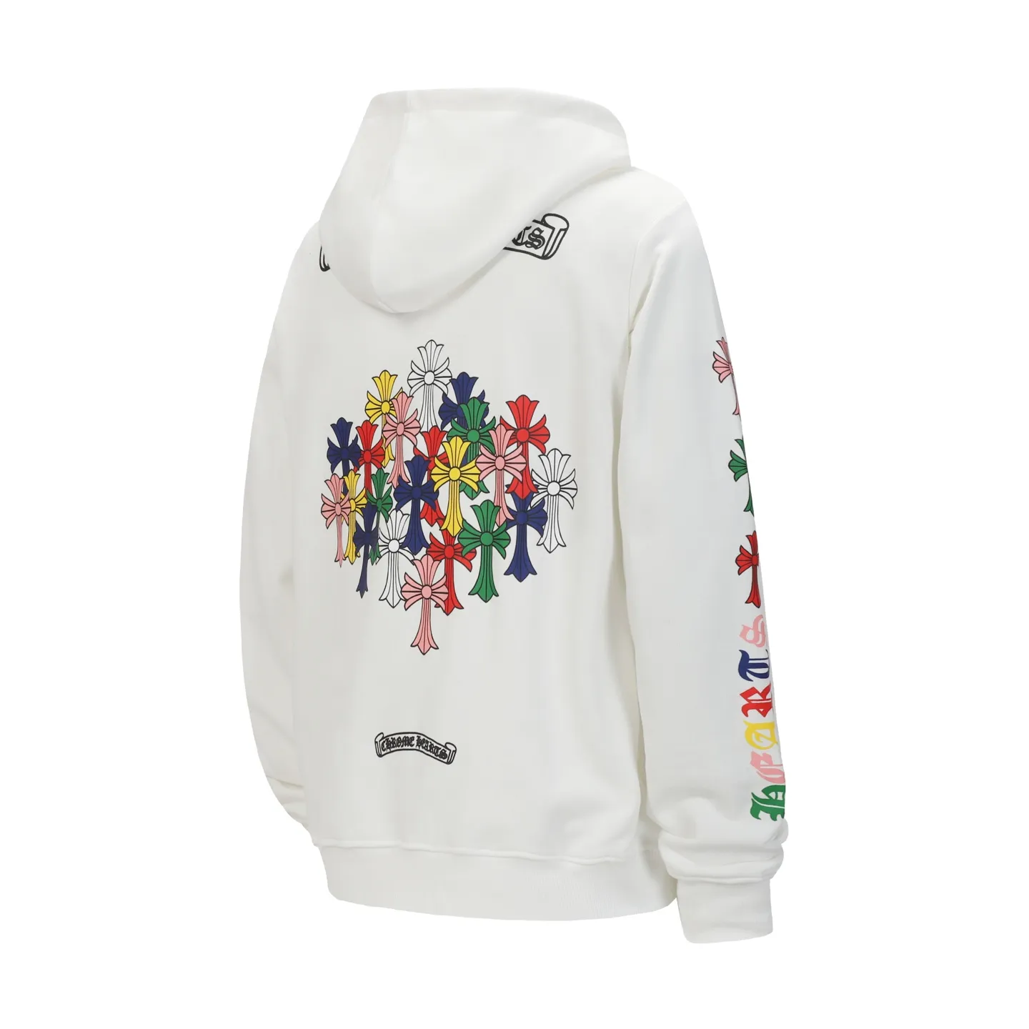 P250 cross-border model, please do not place an order if you are pursuing quality - Chrome Hearts/Chrome Hearts Colorful Cross ✝️ Printed zipper sweatshirt cardigan jacket - High weight, high density and high quality. The wool is soft, delicate and skin-friendly. It feels soft and silky. It has excellent warmth and skin-friendly properties - Custom-woven and dyed, no color difference. No matter the fabric or workmanship details, it beats the ordinary version on the market - Hardware zipper accessories are all customized, full of details - Color: black white -Size: S M L XL